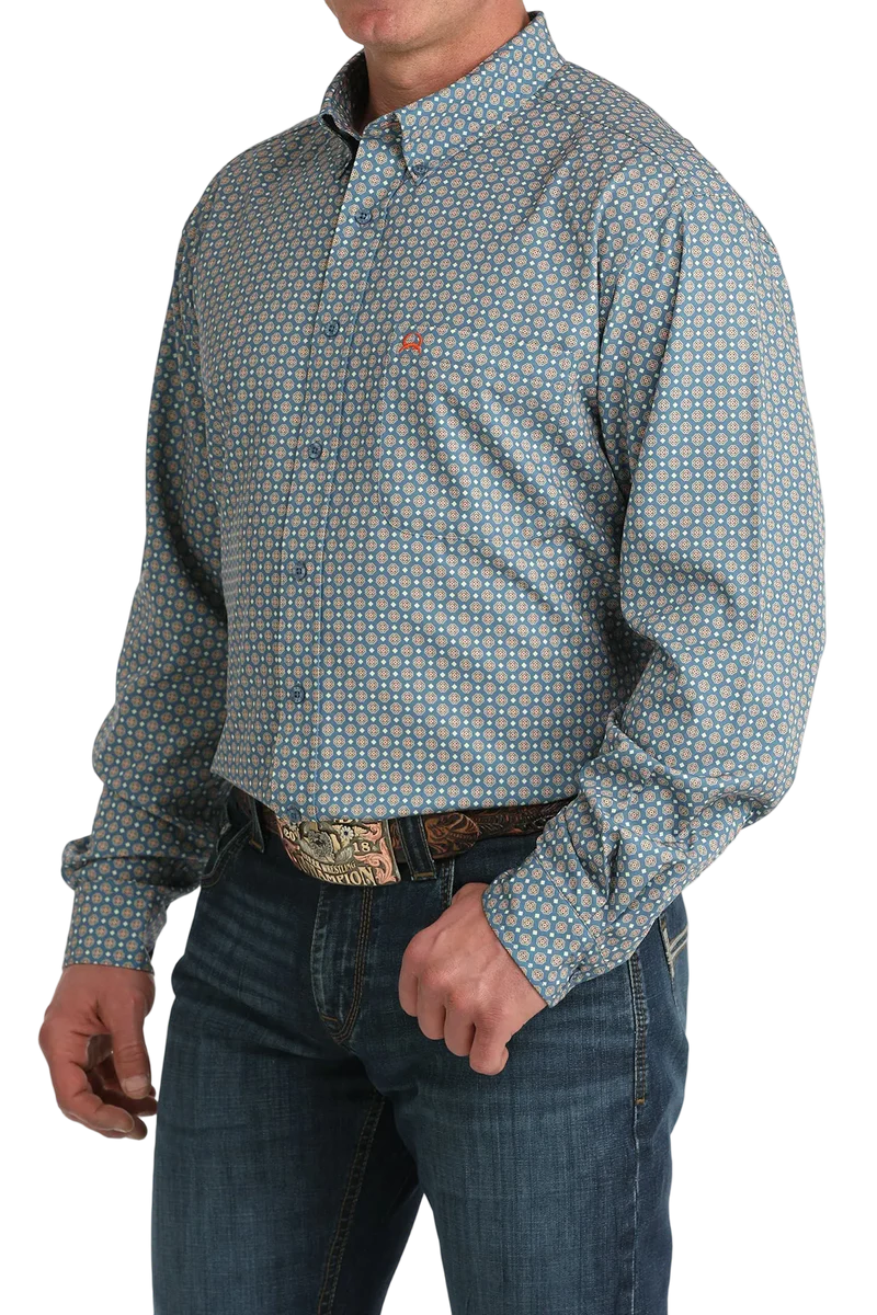 Men's Cinch ArenaFlex Long Sleeve Western Shirt - Blue