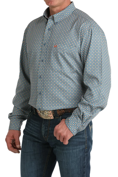 Men's Cinch ArenaFlex Long Sleeve Western Shirt - Blue