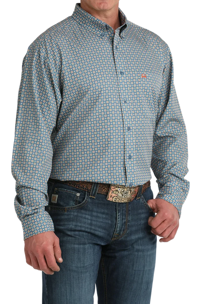 Men's Cinch ArenaFlex Long Sleeve Western Shirt - Blue