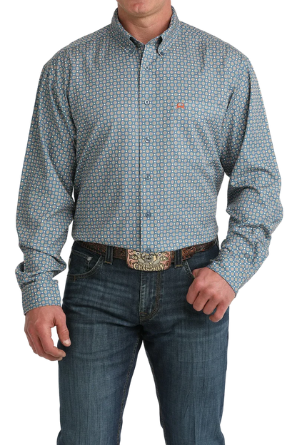 Men's Cinch ArenaFlex Long Sleeve Western Shirt - Blue