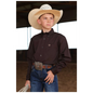 Boy's Cinch Long Sleeve Button Down - Brown Solid