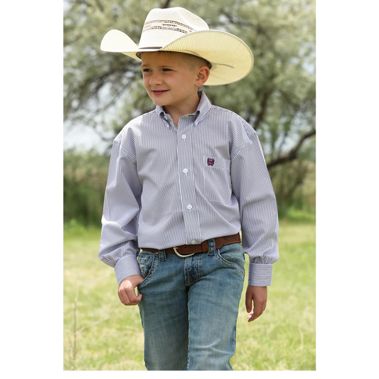 Boy's Cinch Long Sleeve Button Down Western Shirt - Tencel