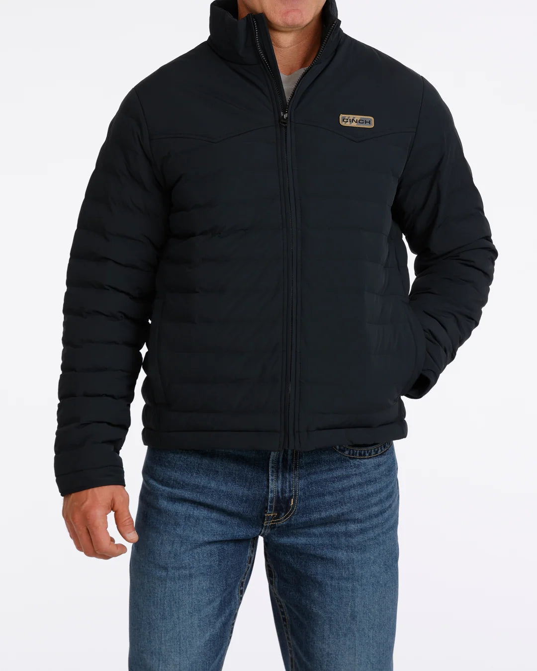 Men's Cinch Puffer Zip Jacket - Black
