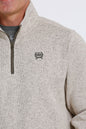 Men's Cinch 1/4 Zip Ribbed Pullover - Stone