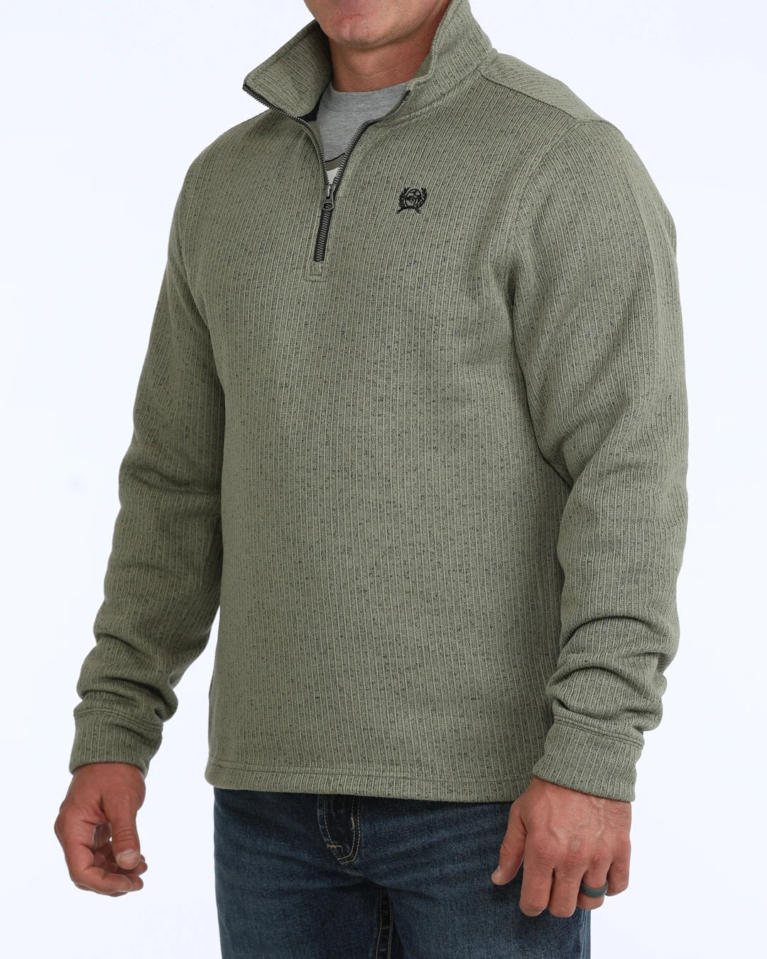 Men's Cinch 1/4 Zip Ribbed Pullover - Olive
