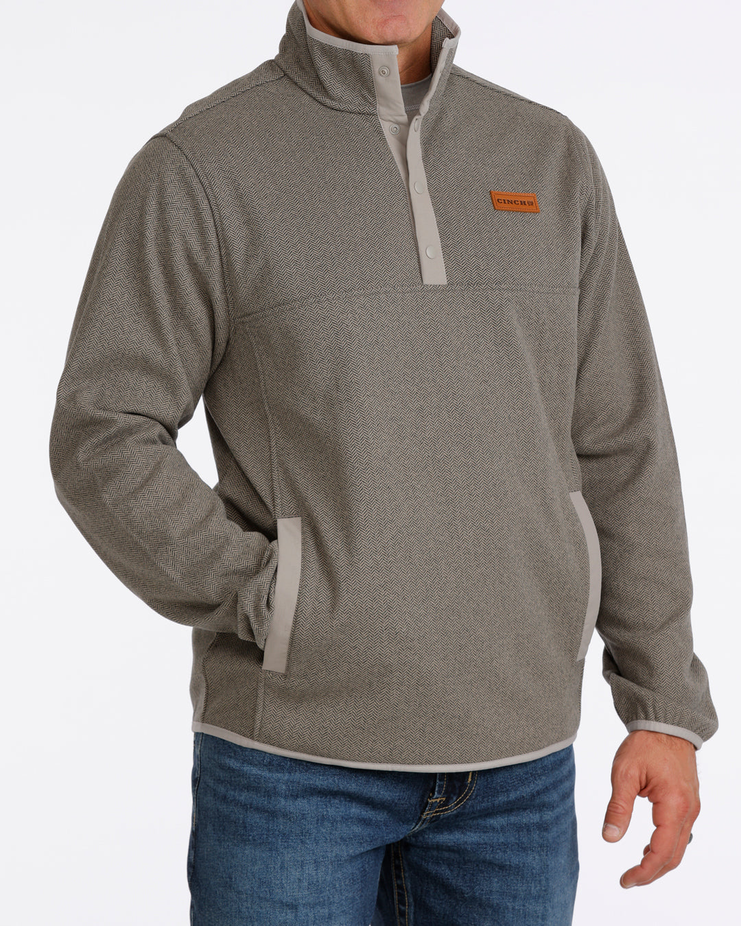 Men's Cinch 1/4 Button Pullover - Gray