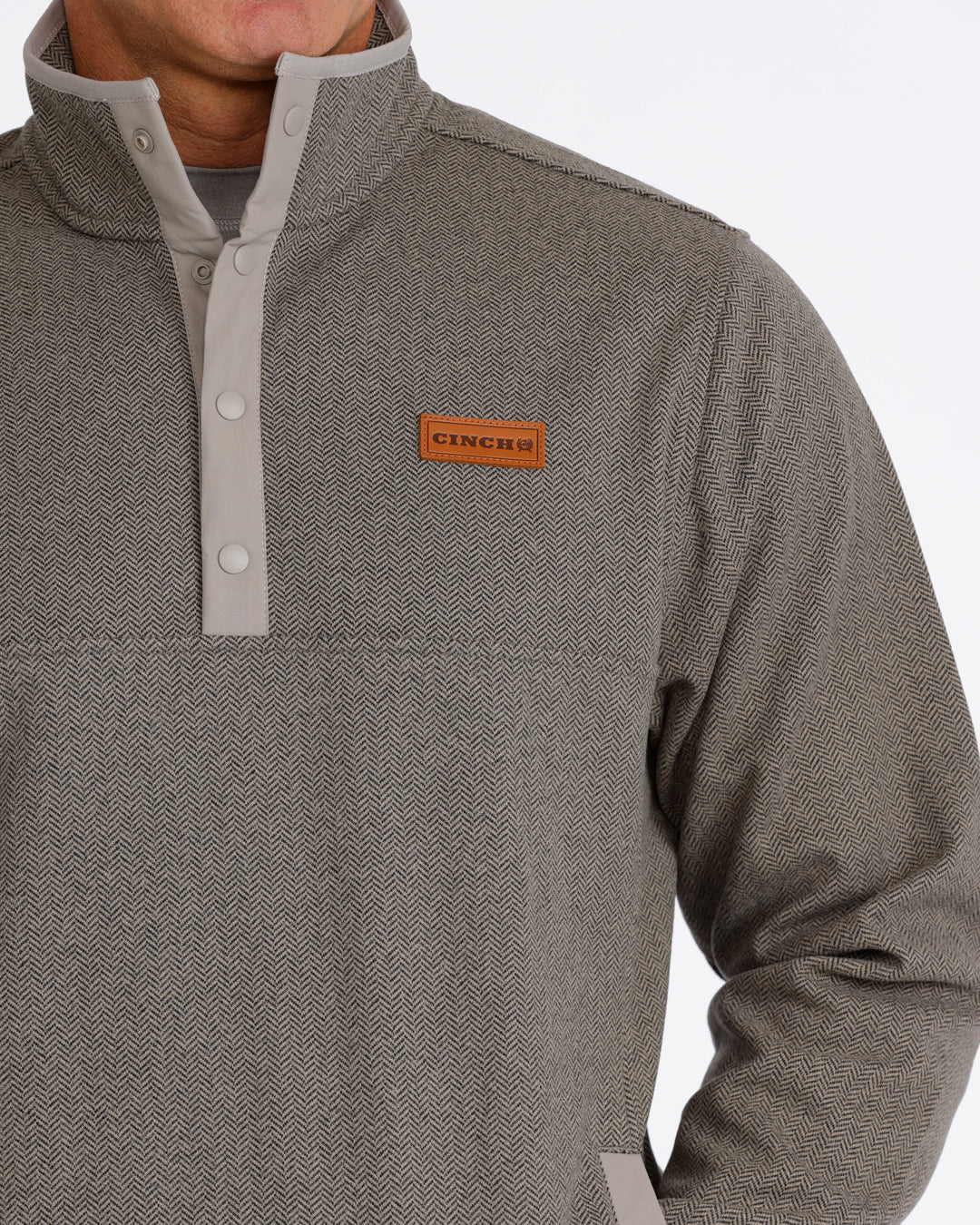 Men's Cinch 1/4 Button Pullover - Gray