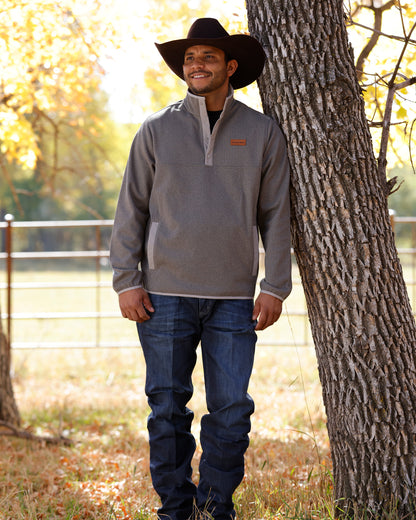 Men's Cinch 1/4 Button Pullover - Gray