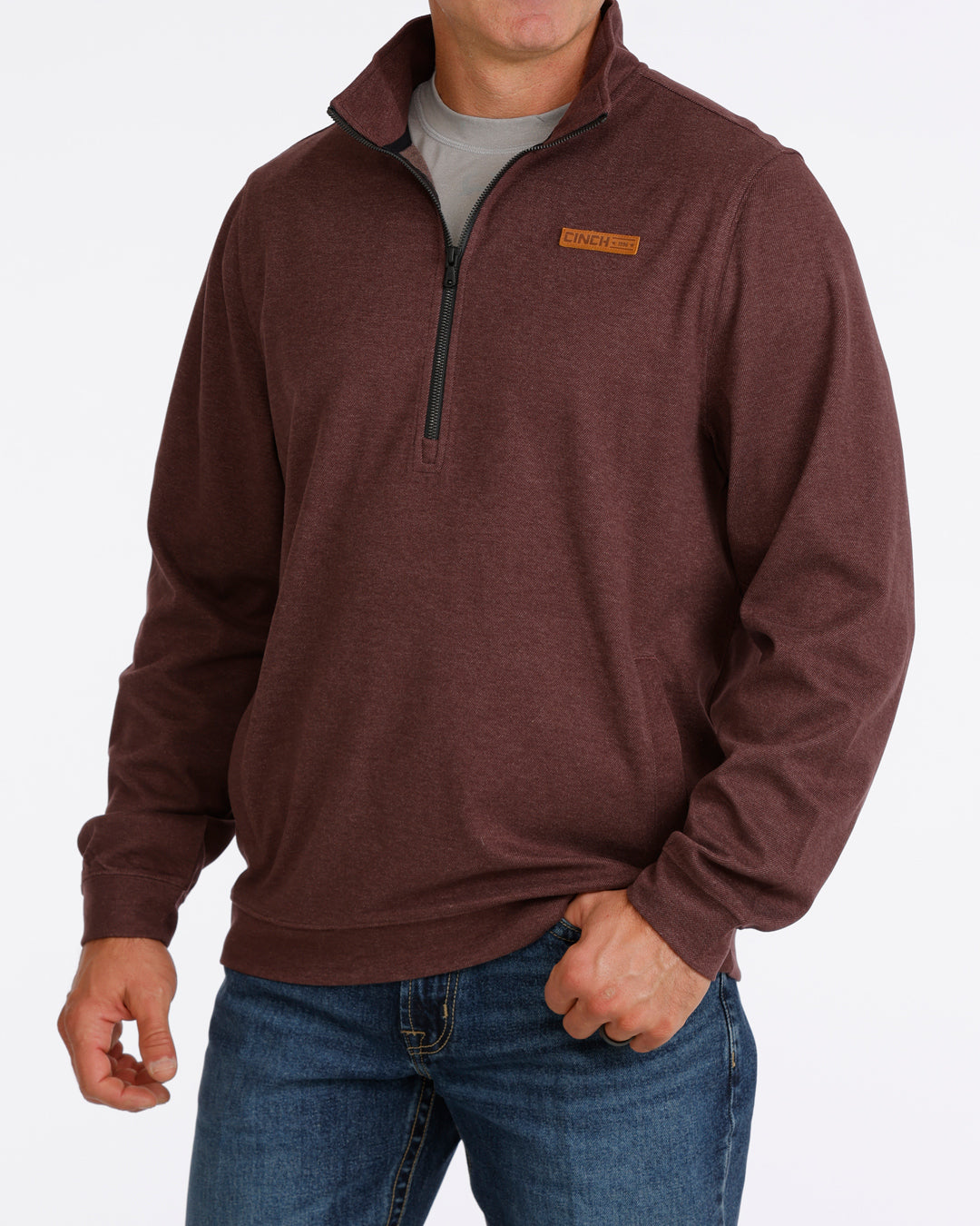 Men's Cinch 1/4 Zip Knit Pullover - Wine