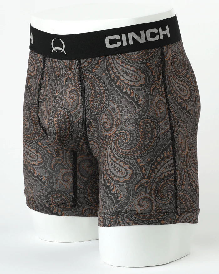 Men's Cinch Brown Paisley 6" Boxer Brief