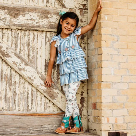 Girl's Shea Baby Two PC Retro Cowgirl Legging Set