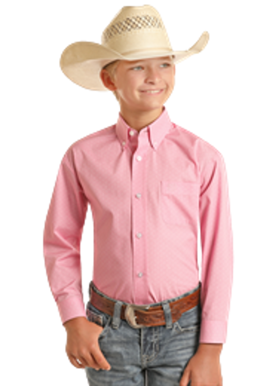 Boy's Panhandle Ditsy Button Down Shirt