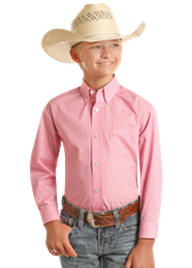 Boy's Panhandle Ditsy Button Down Shirt