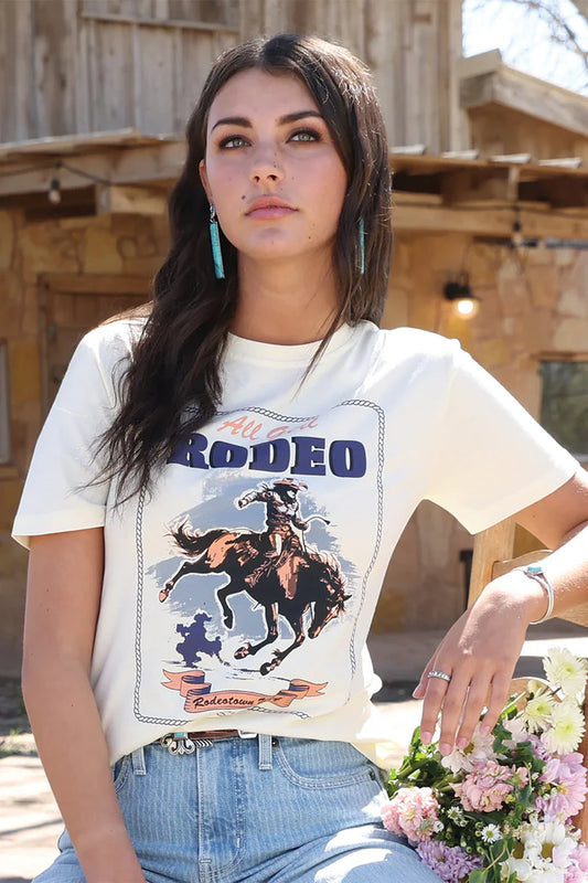Women's Cruel Denim 'All Girl Rodeo' Graphic T-Shirt - Cream