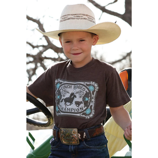 Boy's Cinch Graphic T-Shirt - Brown Rodeo Champion