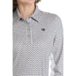 Women's Cinch White Geometric Print Hybrid Snap Shirt
