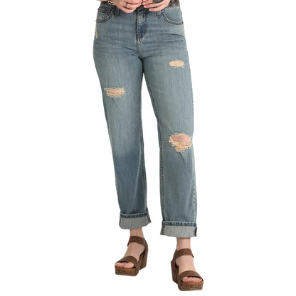 Women's Cinch Boyfriend Medium Stone Blue Jeans