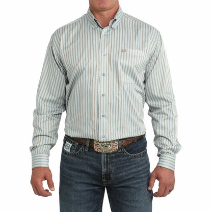 Men's Cinch Light Blue Striped Button Down