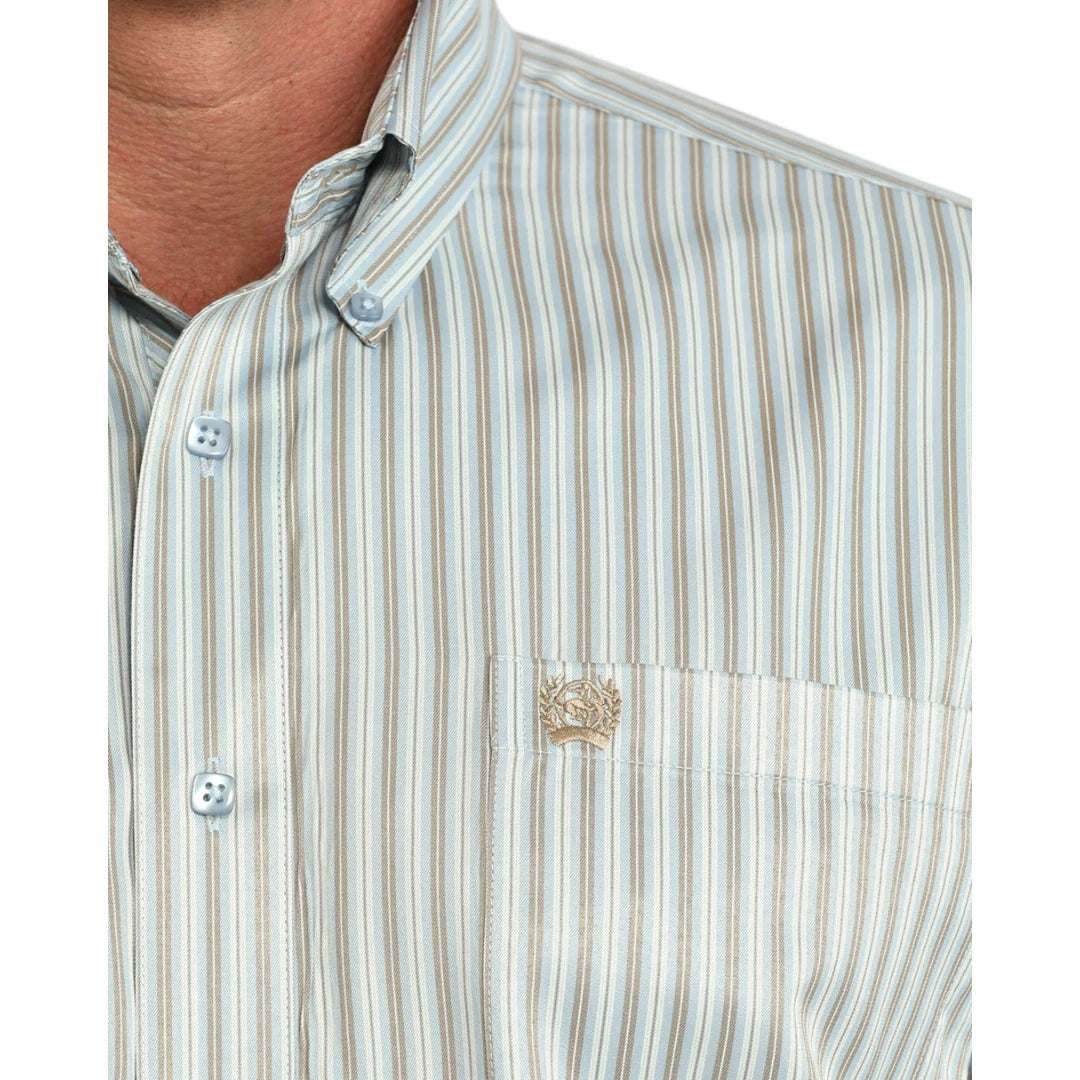 Men's Cinch Light Blue Striped Button Down