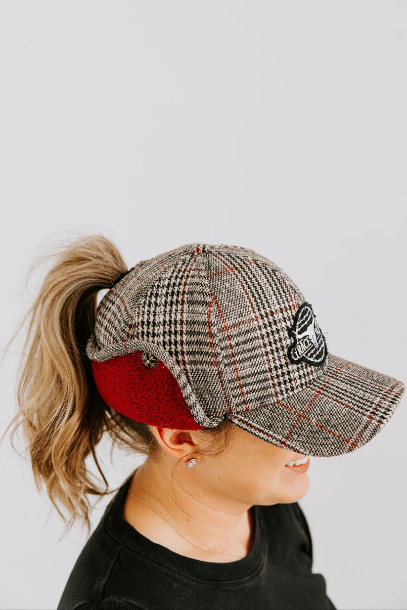 Women's Grace N' Grit Scarlet Plaid Trapper Hat