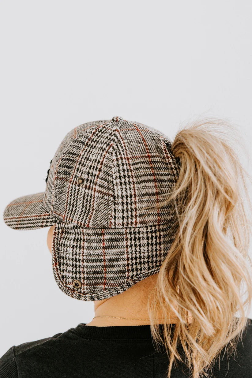 Women's Grace N' Grit Scarlet Plaid Trapper Hat