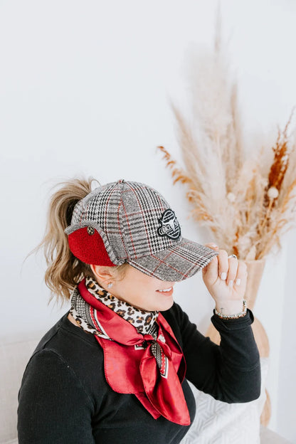 Women's Grace N' Grit Scarlet Plaid Trapper Hat