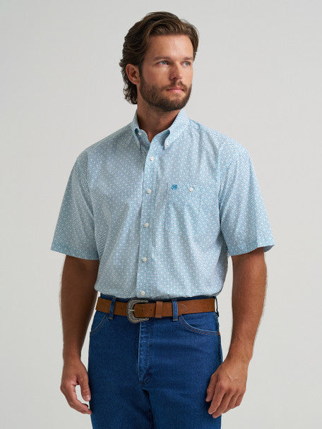 Men's Wrangler Snap Short Sleeve Shirt - Teal