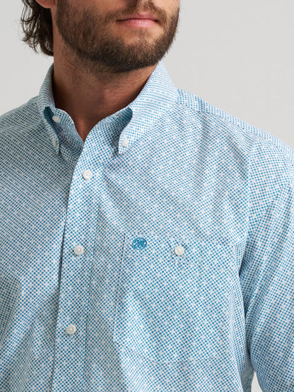 Men's Wrangler Snap Short Sleeve Shirt - Teal