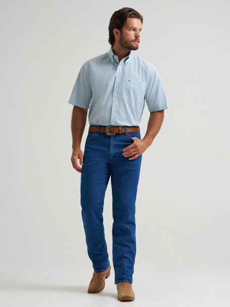 Men's Wrangler Snap Short Sleeve Shirt - Teal