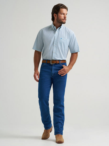 Men's Wrangler Snap Short Sleeve Shirt - Teal
