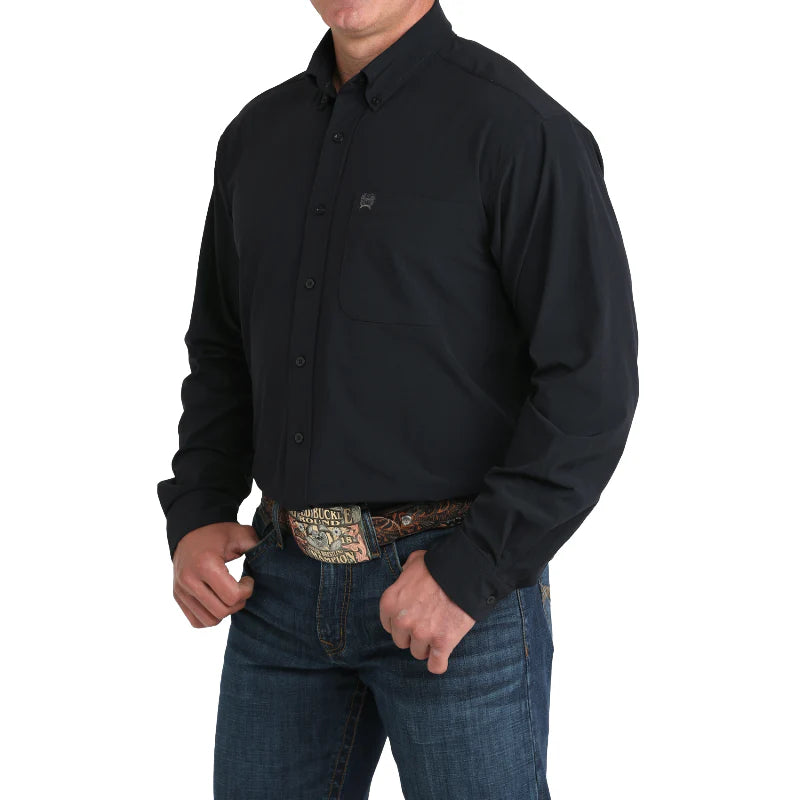 Men's Cinch Arenaflex Long Sleeve Black Button Down Shirt