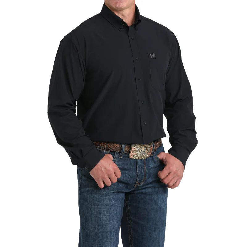 Men's Cinch Arenaflex Long Sleeve Black Button Down Shirt