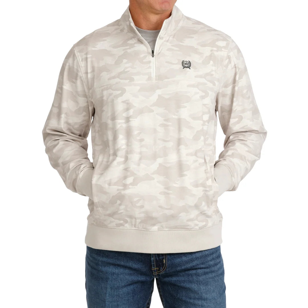 Men's Cinch 1/4 Zip Pullover - Gray Camo