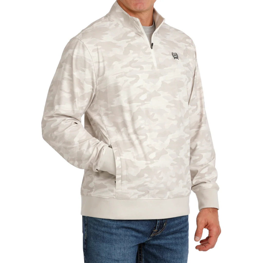 Men's Cinch 1/4 Zip Pullover - Gray Camo