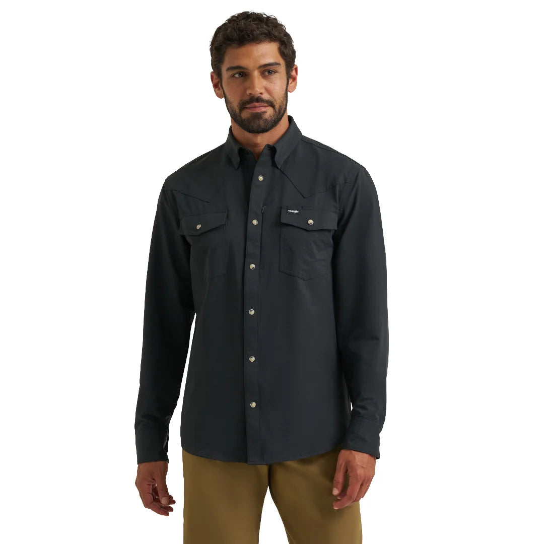 Men's Wrangler X ATG Technical Black Snap Shirt