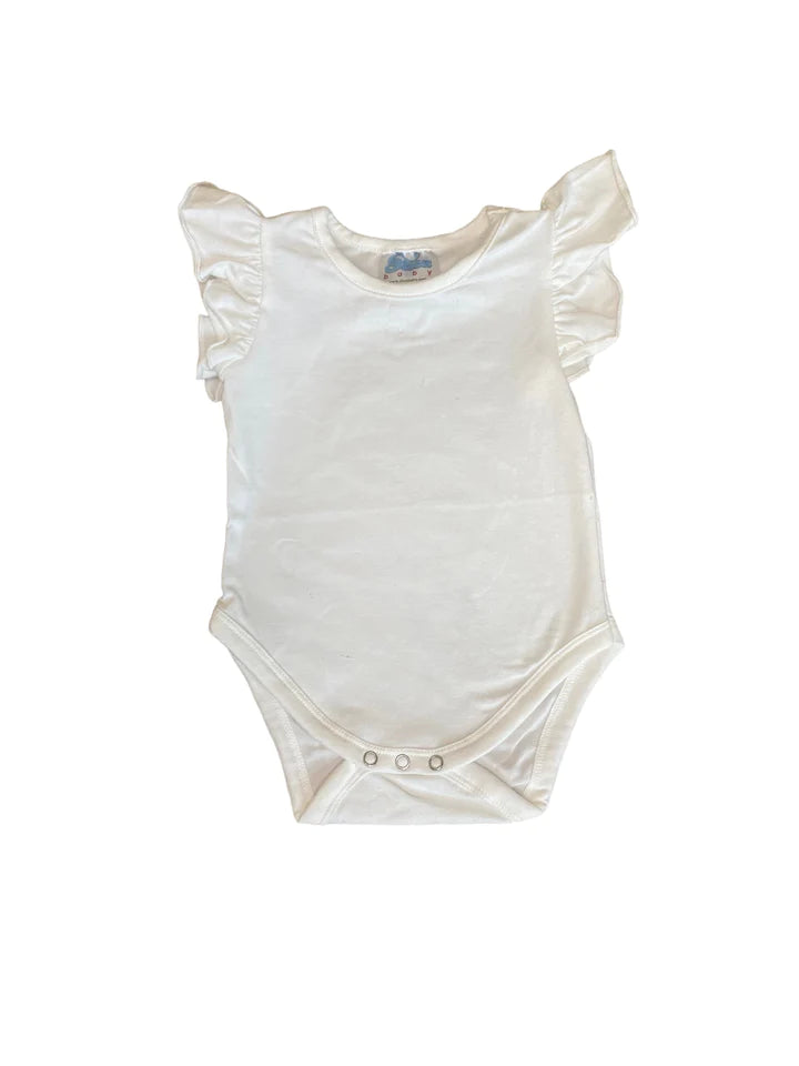 Girl's Shea Baby Cream Ruffle Sleeve- Onesie & Shirt