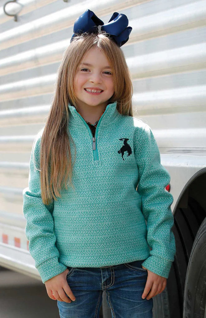 Girl's Cruel Girl 1/4 Zip Knit Pullover - Turquoise