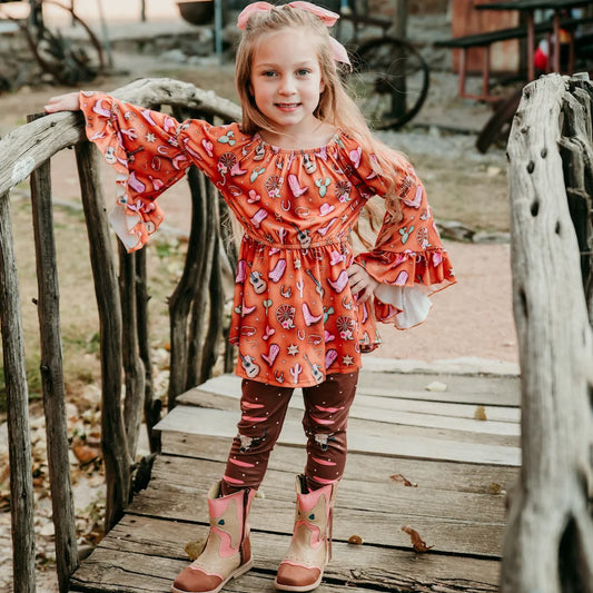 Girl's Shea Baby Two PC Guitar & Cowgirl Legging Set