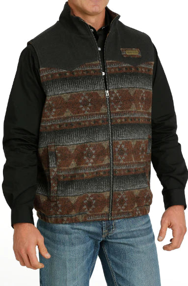 Men's Cinch Brown Multi Wooley Concealed Carry Vest