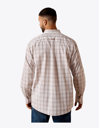 Men's Ariat Wrinkle Free Wesley Classic Fit Shirt - White Multi Plaid