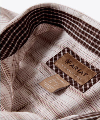 Men's Ariat Wrinkle Free Wesley Classic Fit Shirt - White Multi Plaid