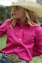 Girl's Cruel Girl Solid Pink Button-Up Shirt