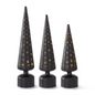 Matte Black Gold Interior Snowflake Cone Trees w/ LED