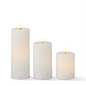 White Snowy LED Pillar Candles