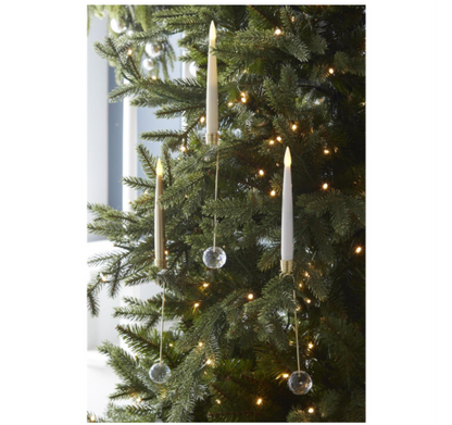 Glass Pendant Hanging LED Candle Ornaments - Set of 6