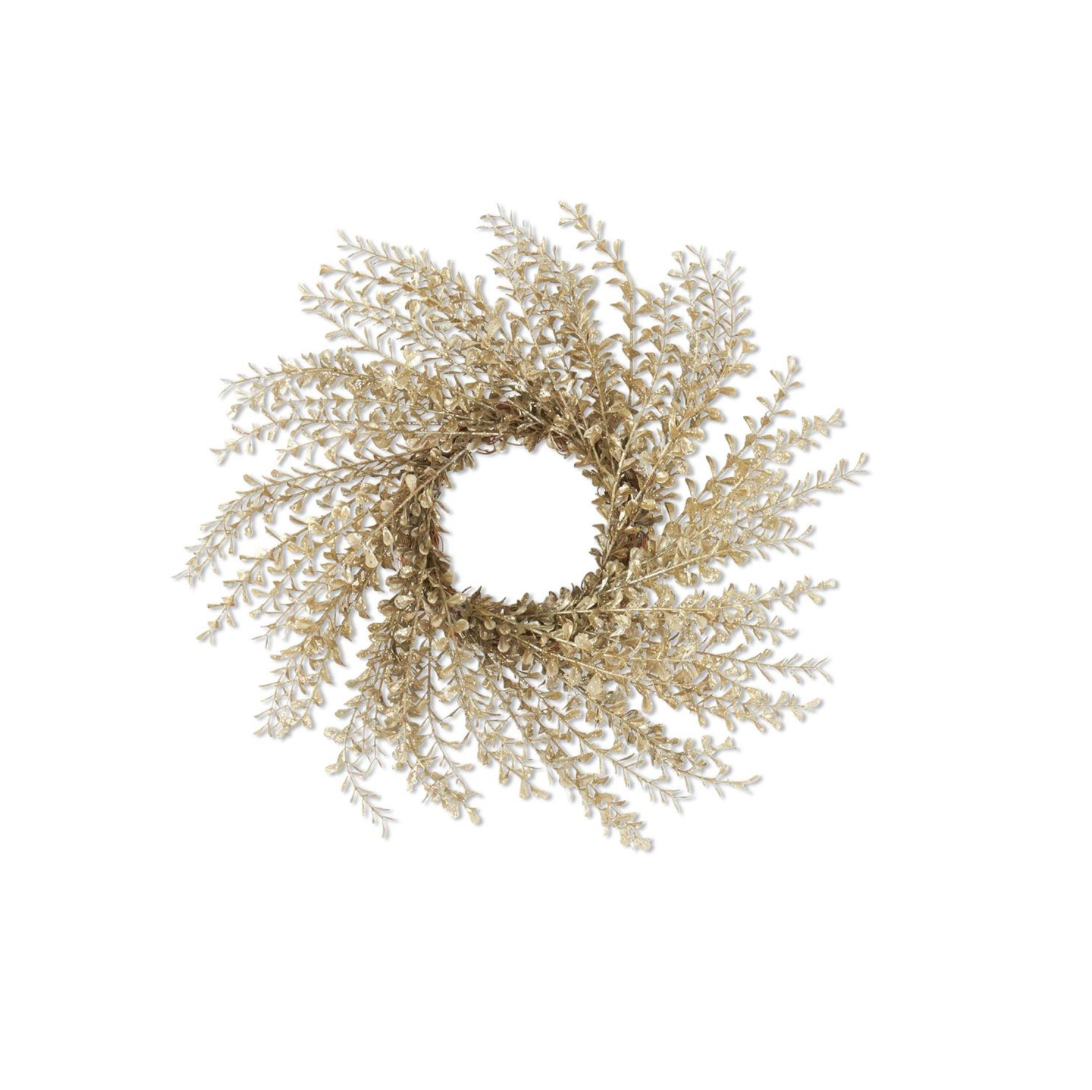 Champagne Glittered Candle Ring - 16"