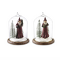 Glass Cloche Resin Santa Ornament - 5.25"