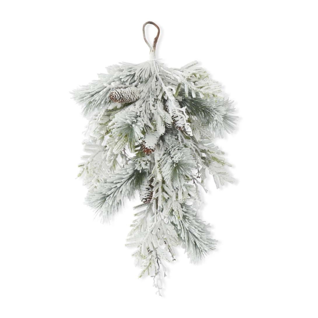 Glittered Heavy Flock Pine Swag  - 28"