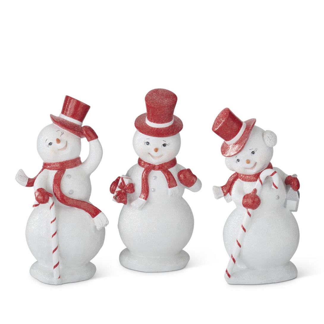 Resin Glittered Snowmen w/ Top Hats