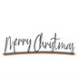Curved 'Merry Christmas' Matte Black Metal Sign